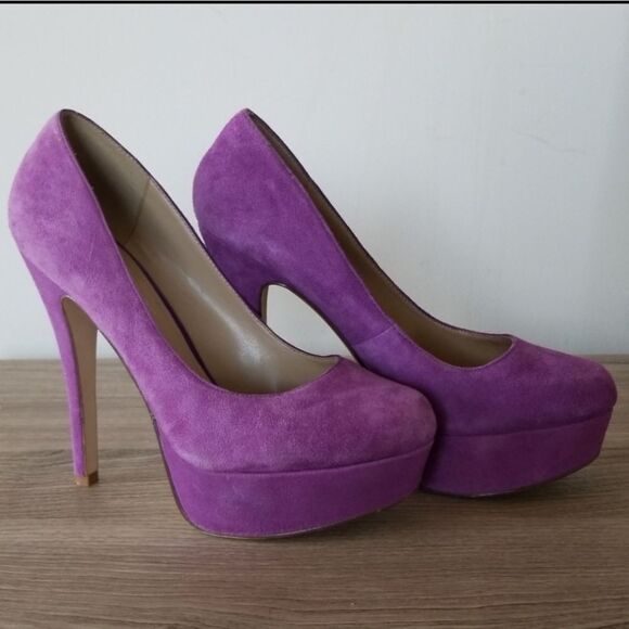 NINE WEST SUEDE ROUND TOE SLIP-ON WOMEN"S HIGH HEEL STILETTOS PUMP SHOES - Picture 1 of 16